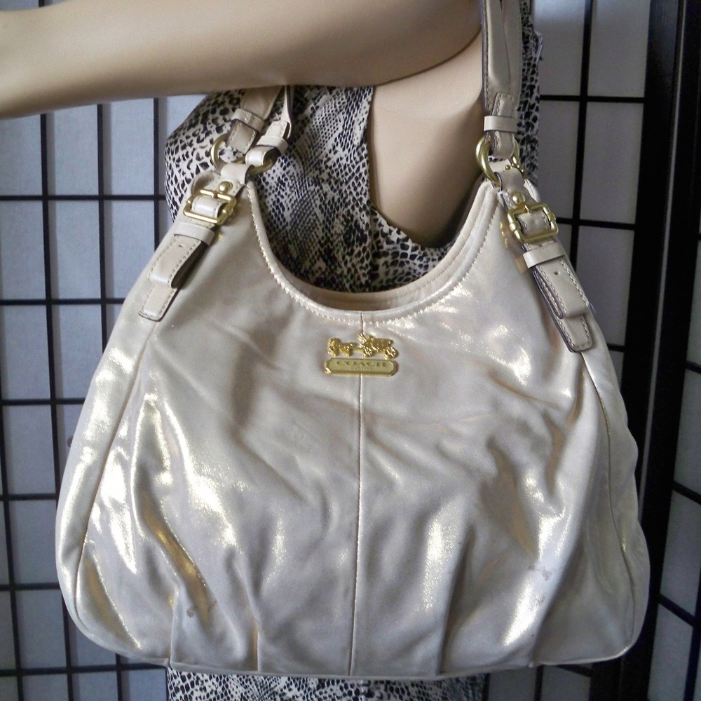Rare COACH Madison #19700 Gold Hobo Handbag